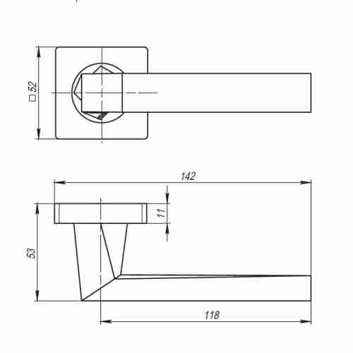 Комплект на 6 дверей - Ручка дверная межкомнатная Armadillo Corsica SQ003-21CP-8 полированный хром